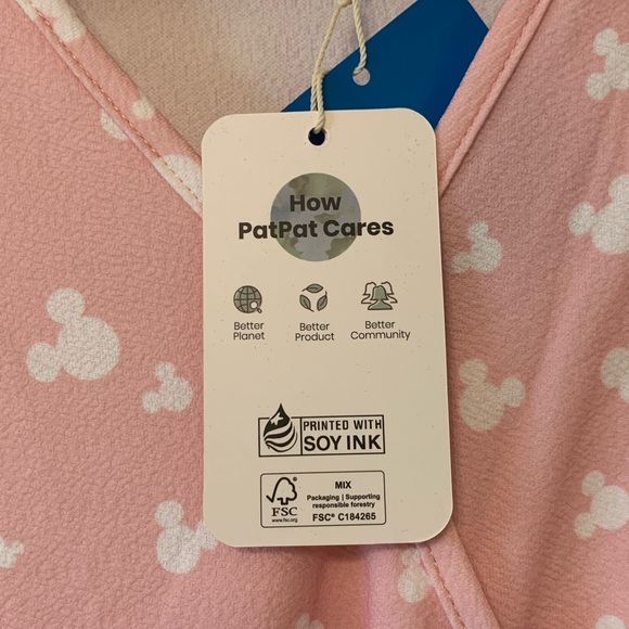 Disney PatPat Pink Long Sleeve V Neck Midi Dress NWT - Picture 4 of 9